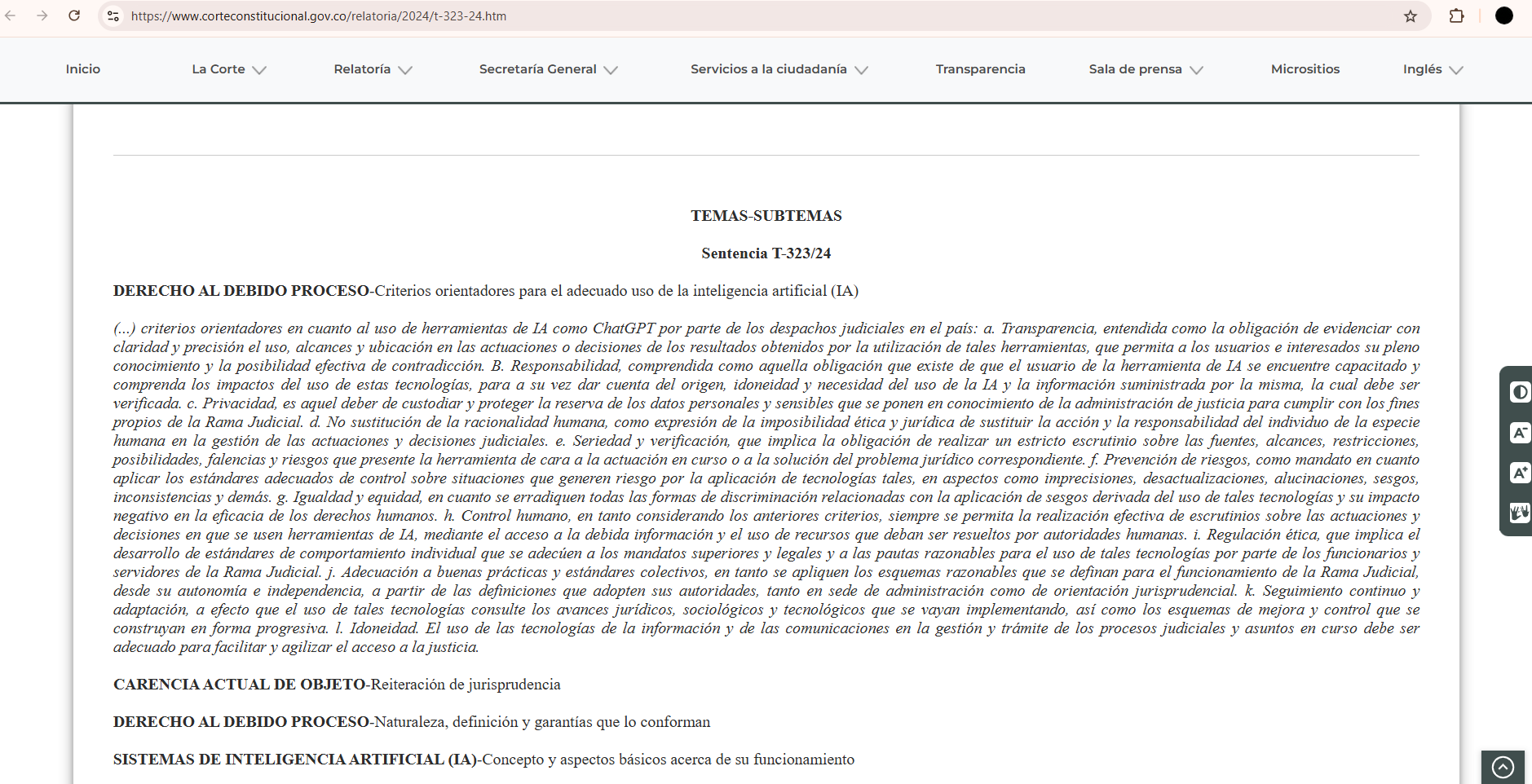 Corte Constitucional T-323/2024